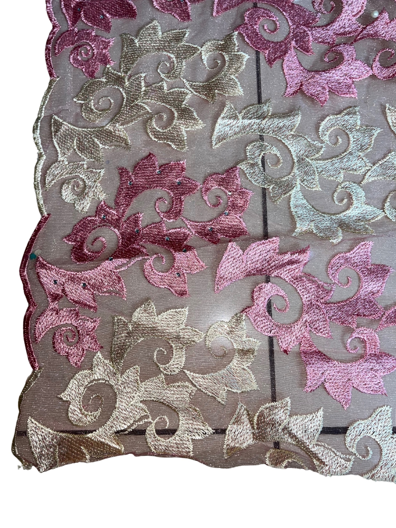 Tecido rosa e amarelo - 440x130 cm - Imagem 2