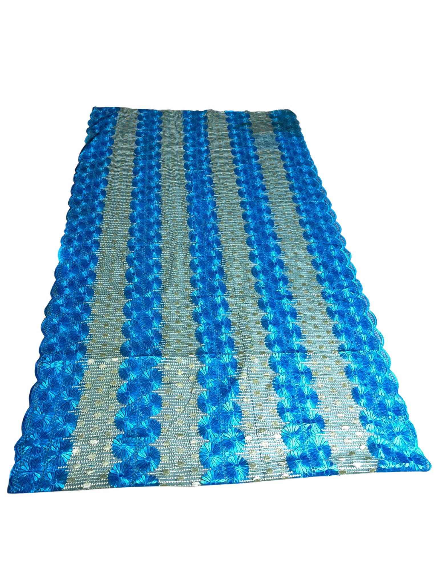 Tecido azul e dourado 420x125 cm