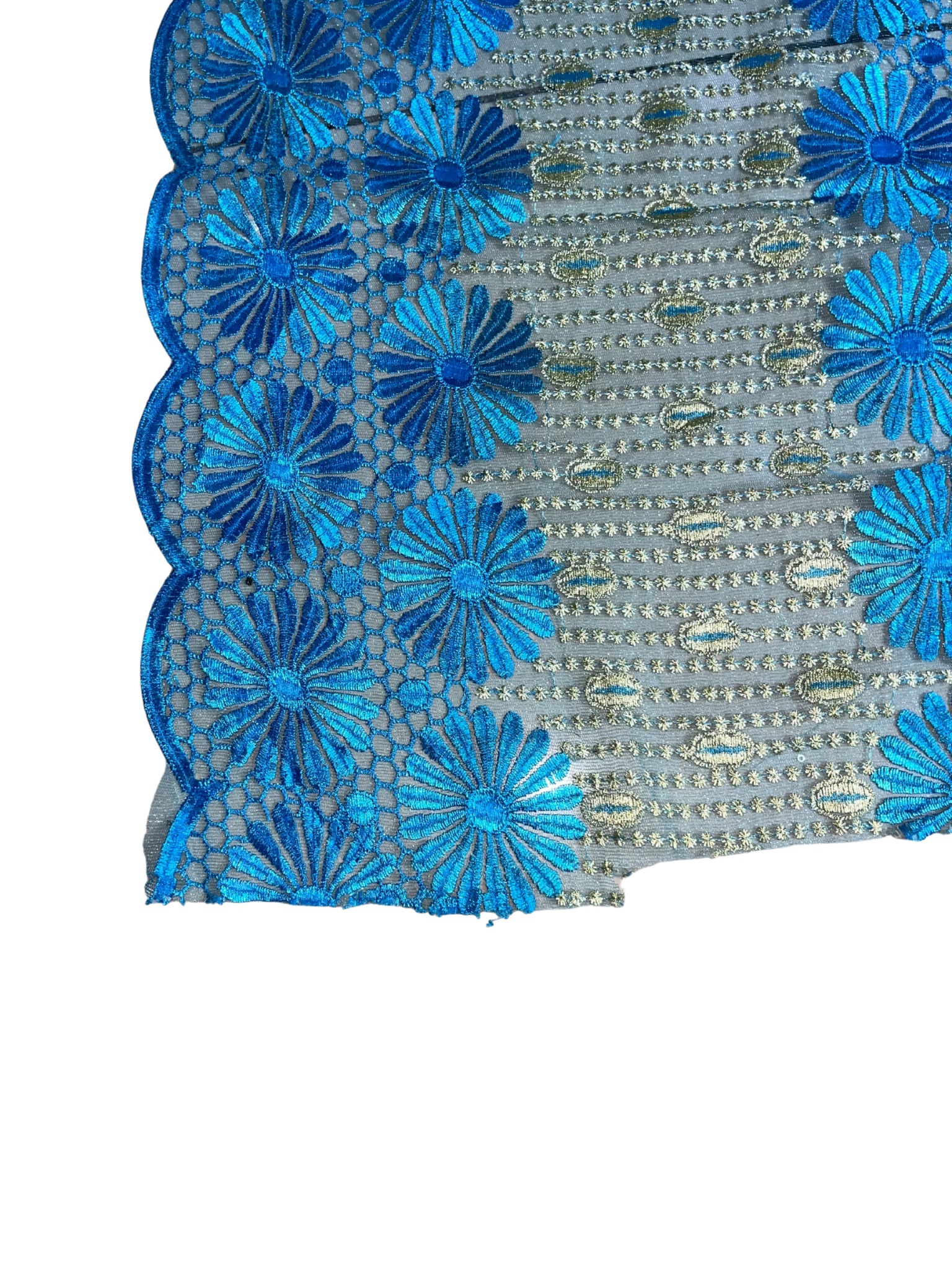 Tecido azul e dourado 420x125 cm - Imagem 2